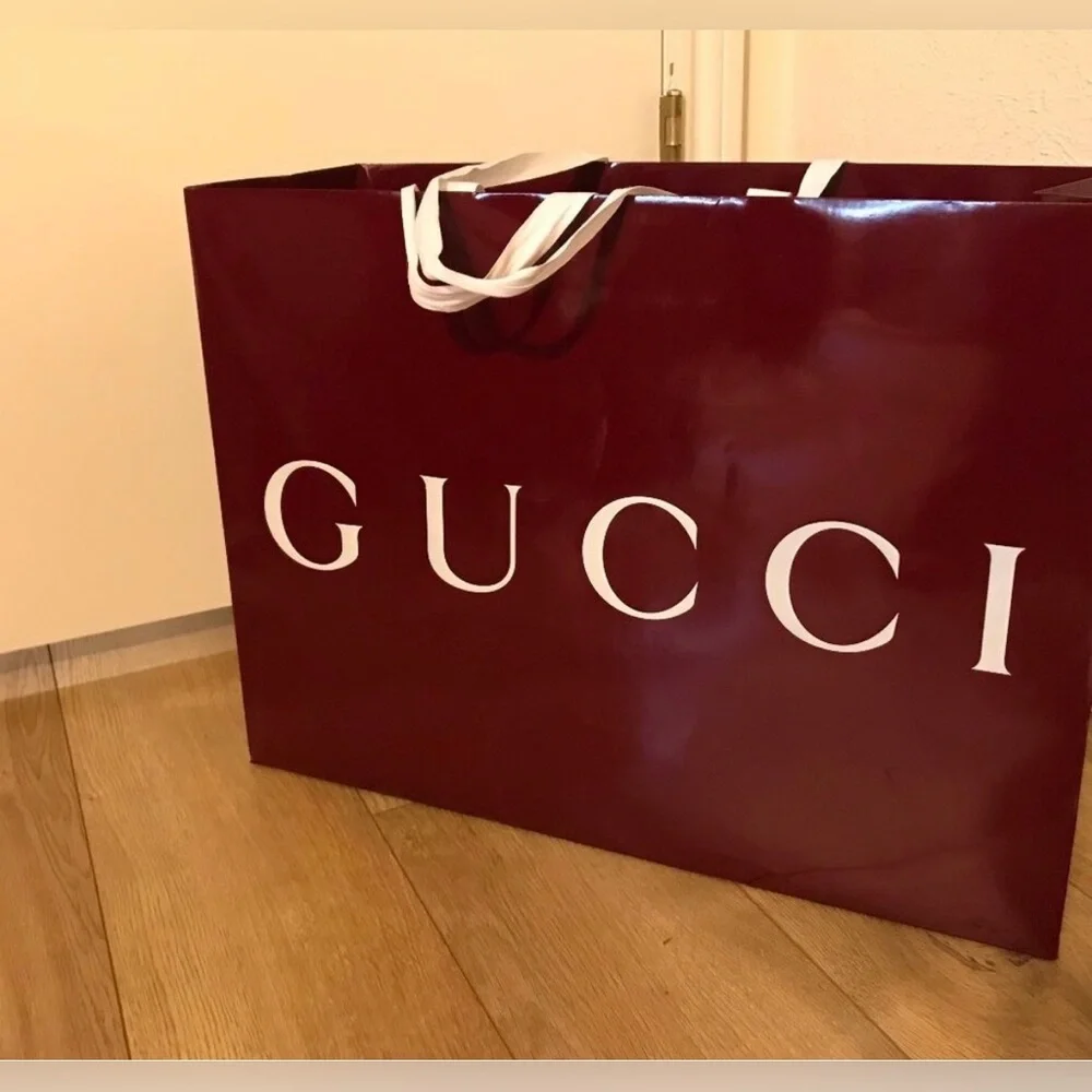 EUC Gucci Burgundy Shopping Tote Palm Beach Mid size gorgeous w luxe finish